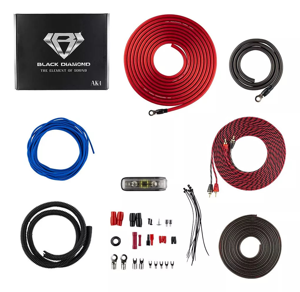 Kit De Cable De Audio 4ga Rca- Black Diamond