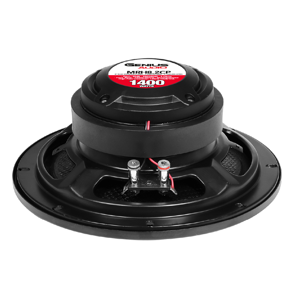 Par de Altavoz MRH8.2CP Híbrido Profesional Delgado de 8” con Fibra de Carbono Resistente al Agua y Bocina de Driver de Comprensión de 1”