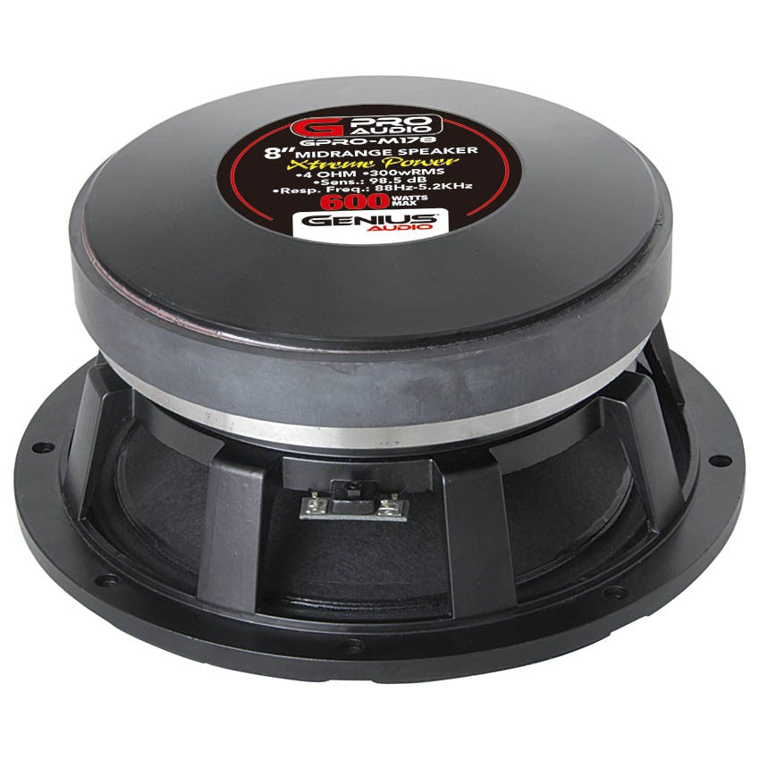 BOCINA DE MEDIO RANGO 8" PRO-AUDIO CON BALA Y CANASTA DE ALUMINIO 600W MAX