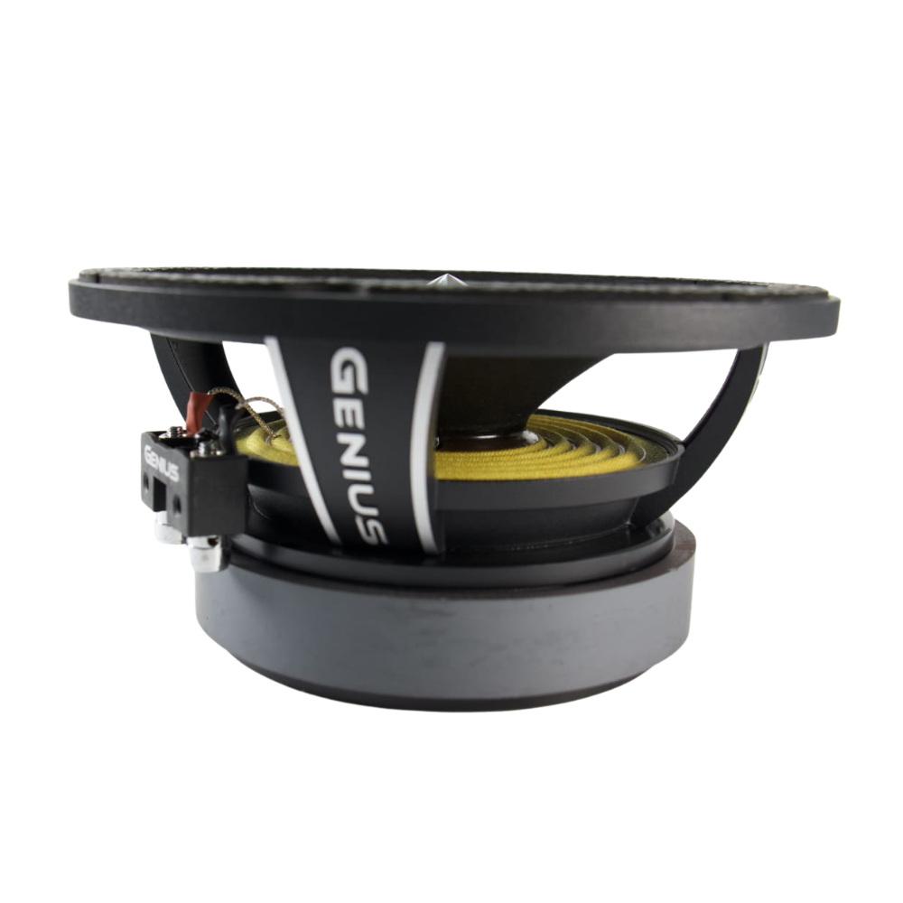 Medio Rango 6.5” Car Audio MR265 Profesional 200W RMS Genius Audio | Bocina de Competencia SPL/SQ Ferrita con Bullet 4 Ohms Alta Presión Sonora