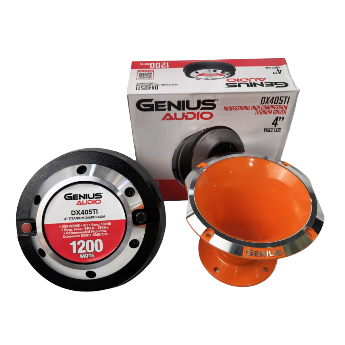 Driver 4" Titanium DX405TI Genius Audio con Trompeta de Colores 300W RMS