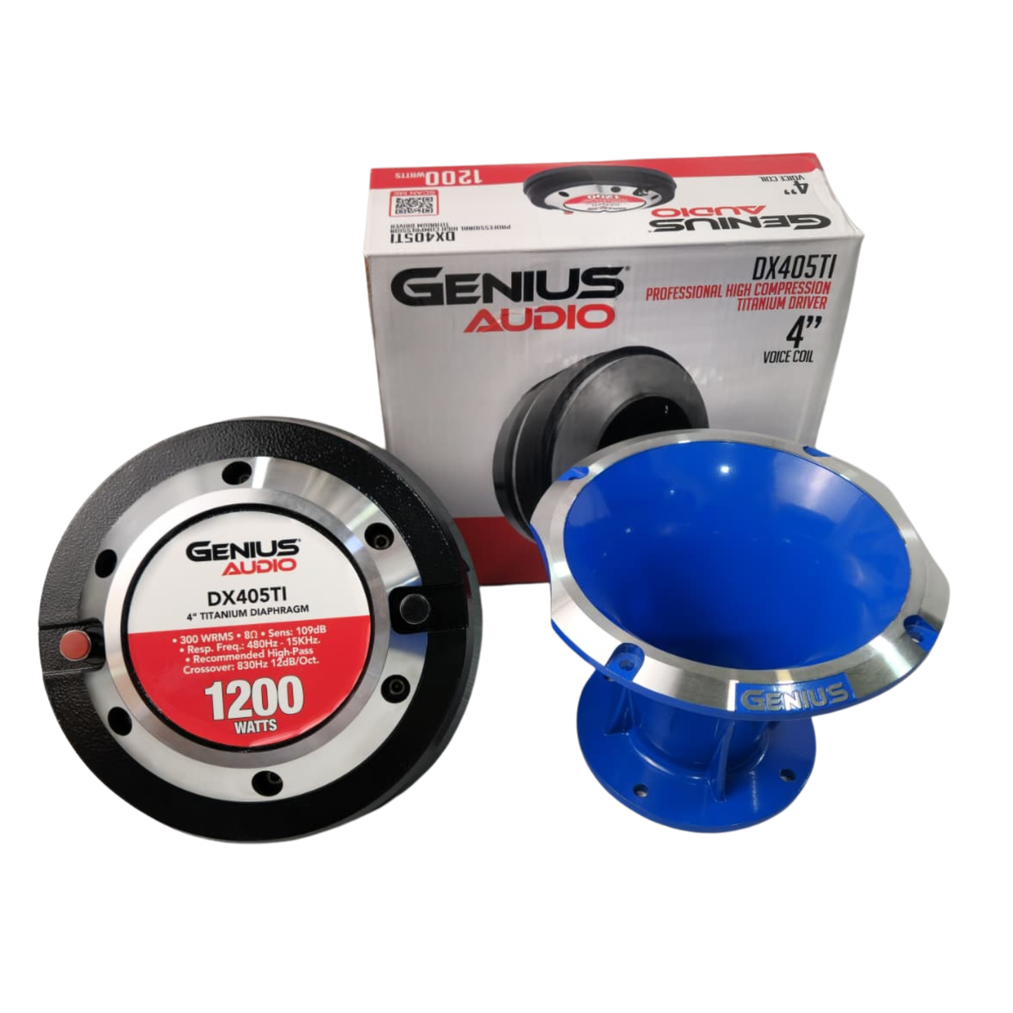 Driver 4" Titanium DX405TI Genius Audio con Trompeta de Colores 300W RMS