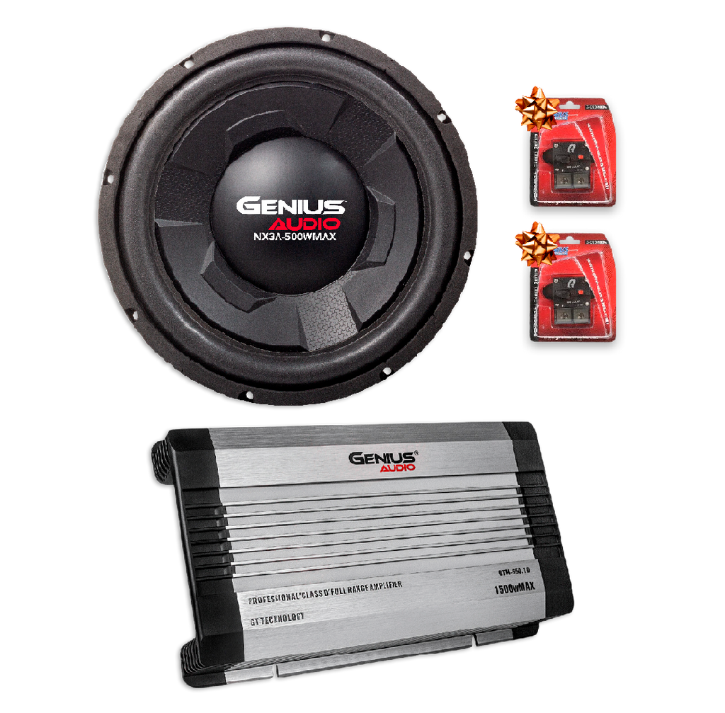 Subwoofer con Amplificador y Par de Brakers 100A