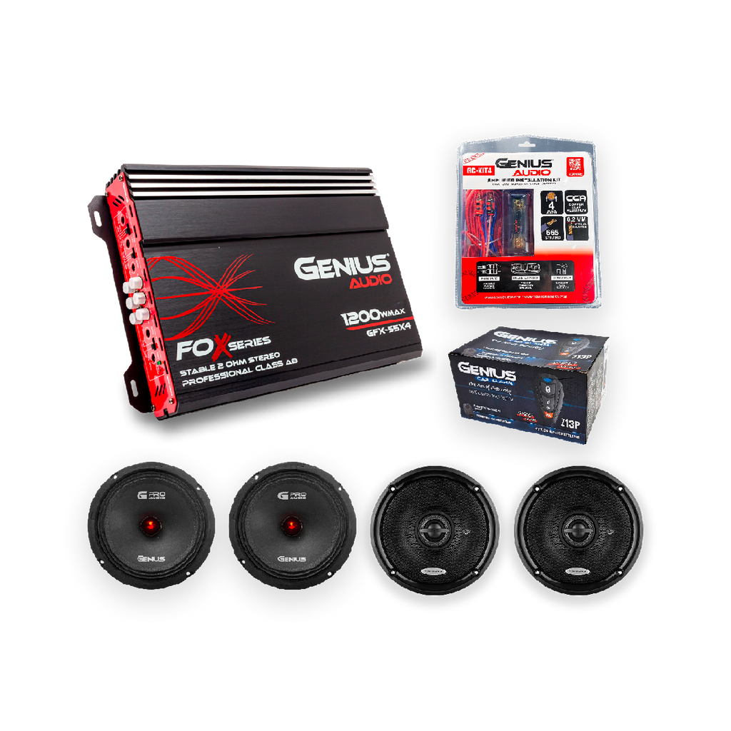 Sistema Car Audio de Alta Eficiencia con Amplificador Clase AB, Medios de 6.5” y Bocinas Coaxiales