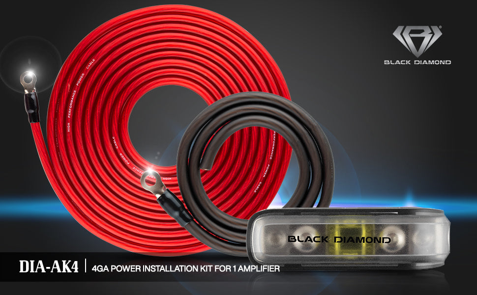 Kit De Cable De Audio 4ga Rca- Black Diamond