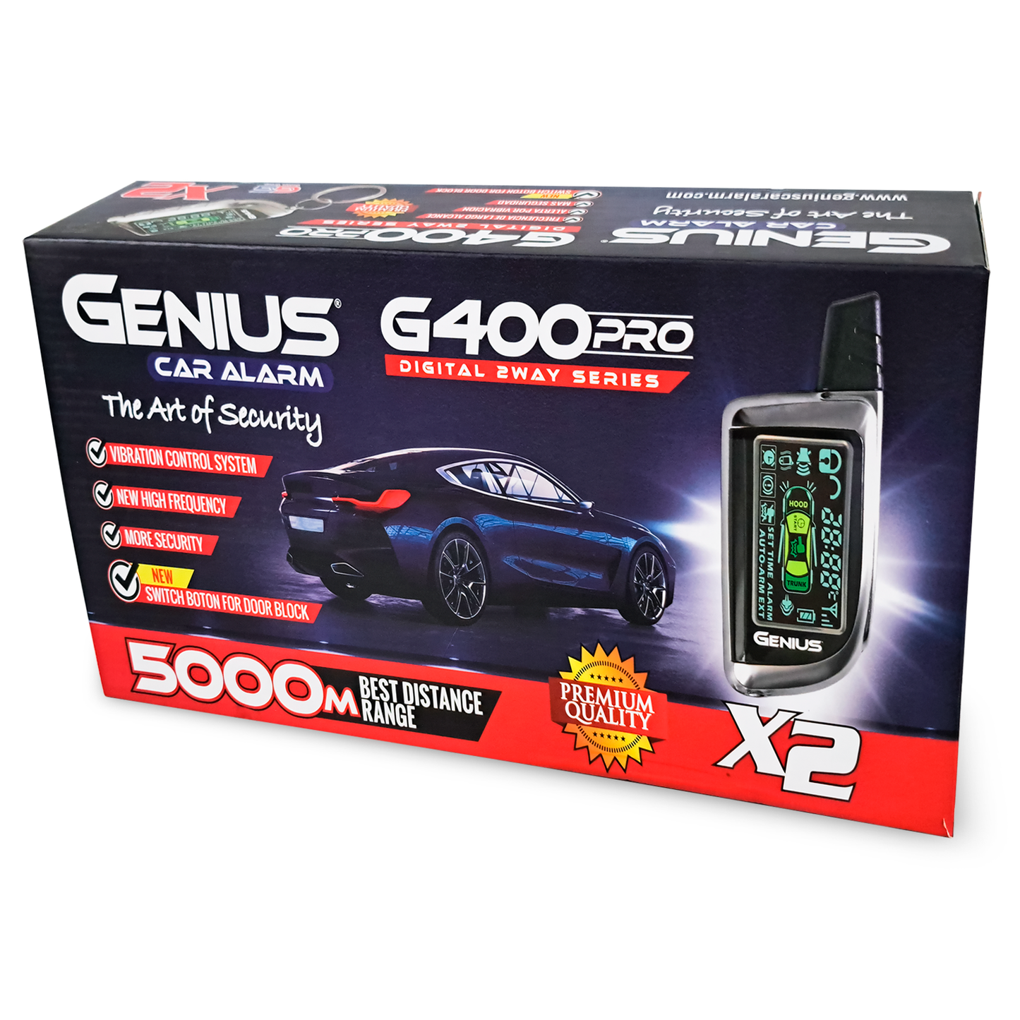 Alarma Digital Para Automóvil Genius Antirrobo 5000 Metros