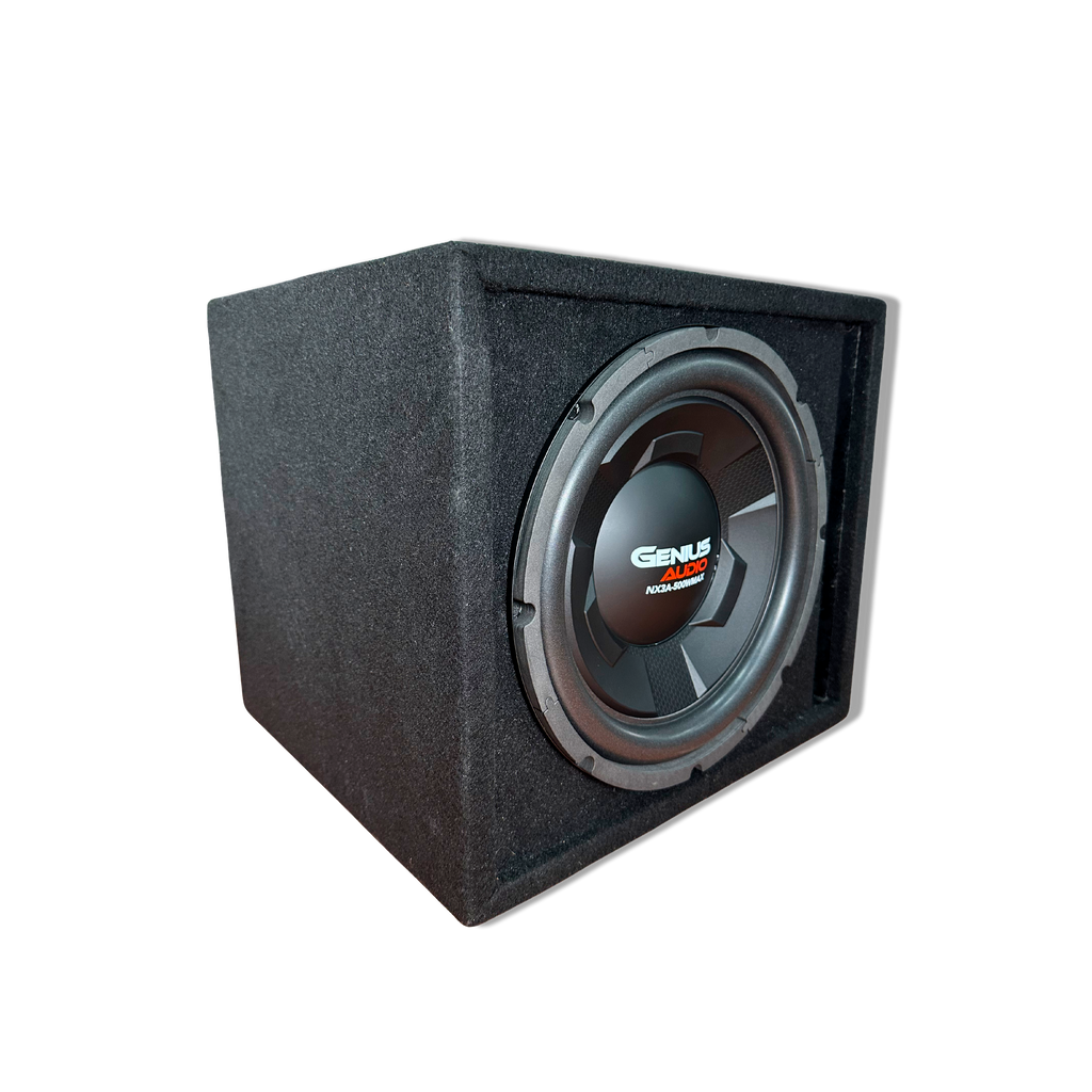 Cajón Acústico con un Subwoofer Nitro X de Genius Audio para Carro