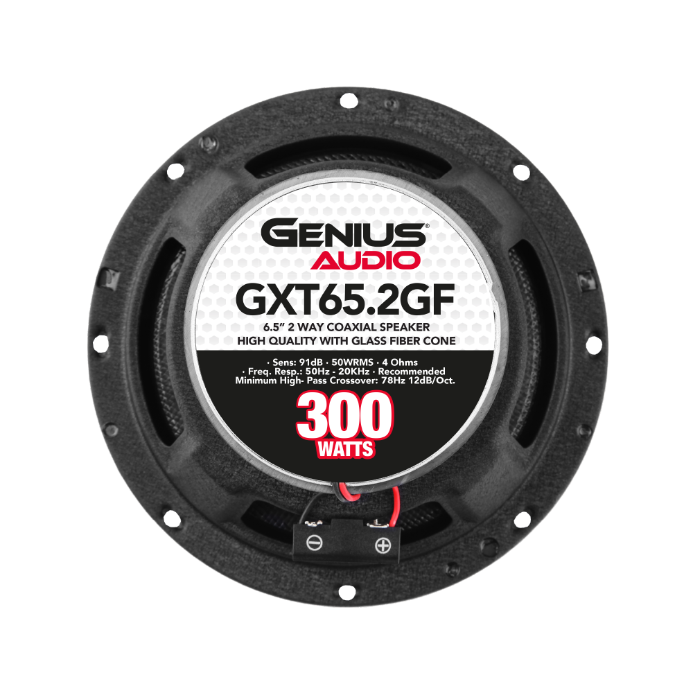 Par de Bocina para Carro Coaxial de 6.5” de 2 Vías y con Cono de Fibra de Vidrio