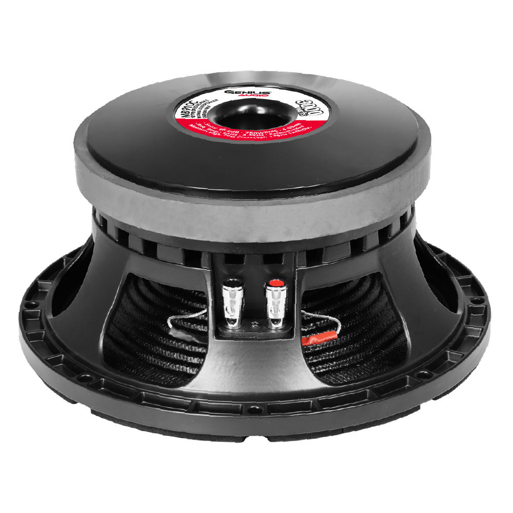 Altavoz Genius Audio Medio Bajo de 10” con Cono de Fibra de Carbono Resistente al Agua