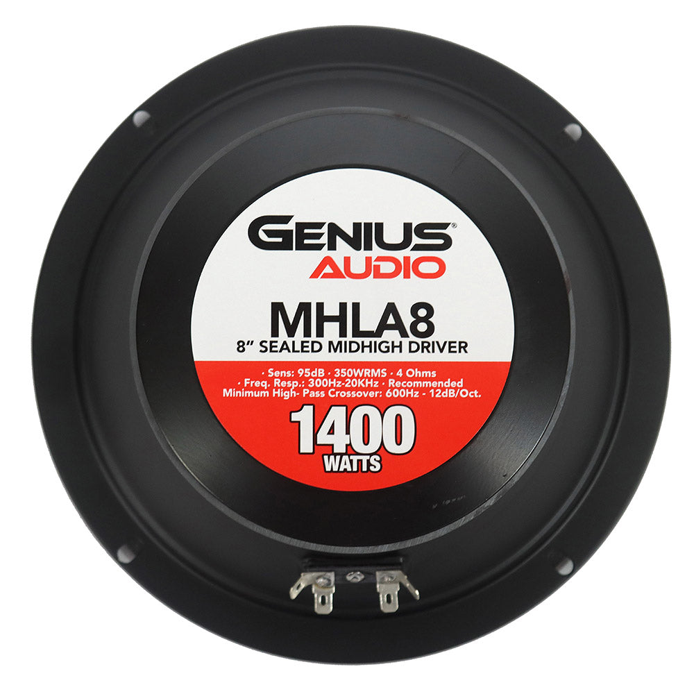 Bocina Medio Profesional de Medio Alto Sellado de 8" con 350W RMS, Bobina de 1.5" CCAW