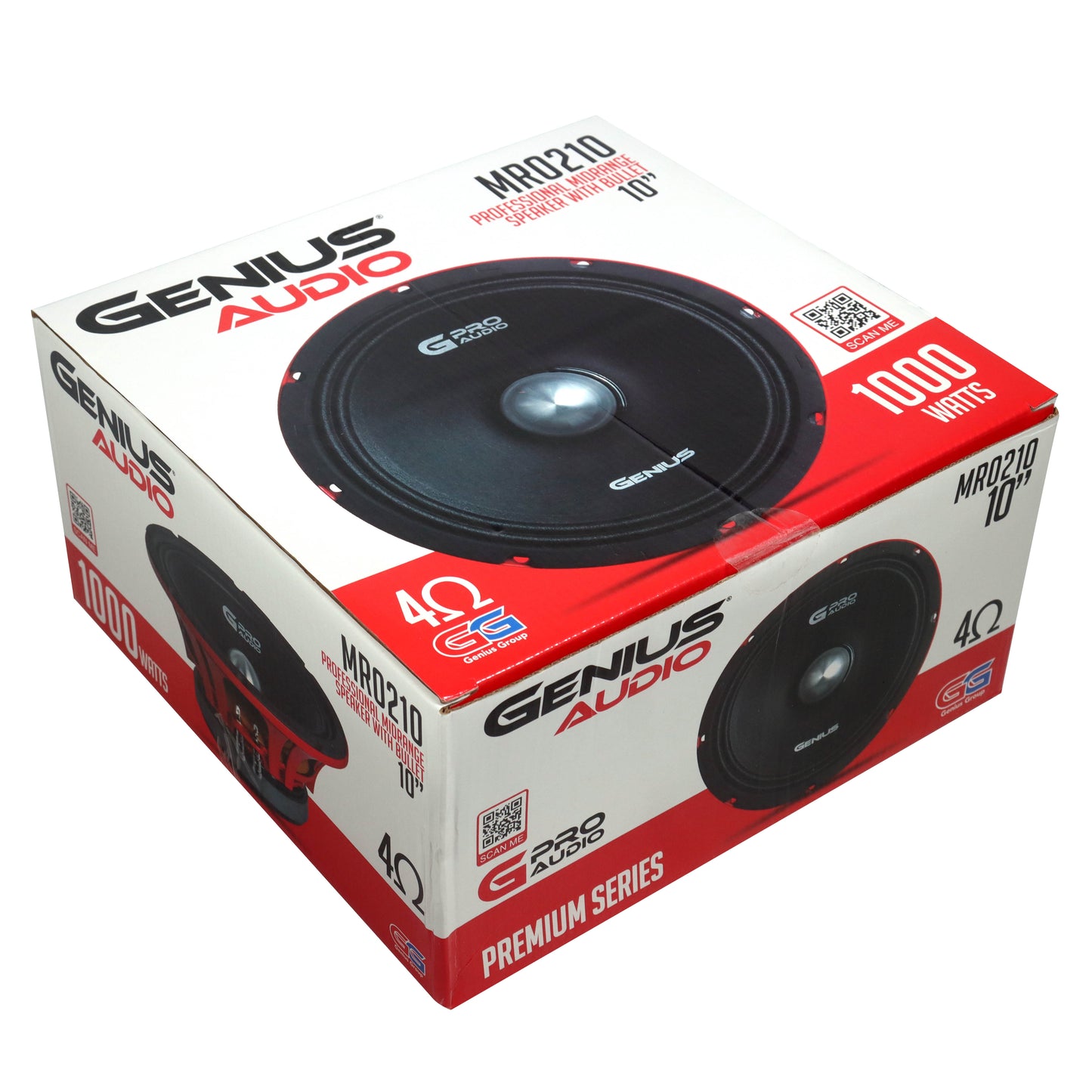 Bocina Genius Audio MR0210 de 10" Medio Rango con Bullet – 250W RMS / 500W MAX