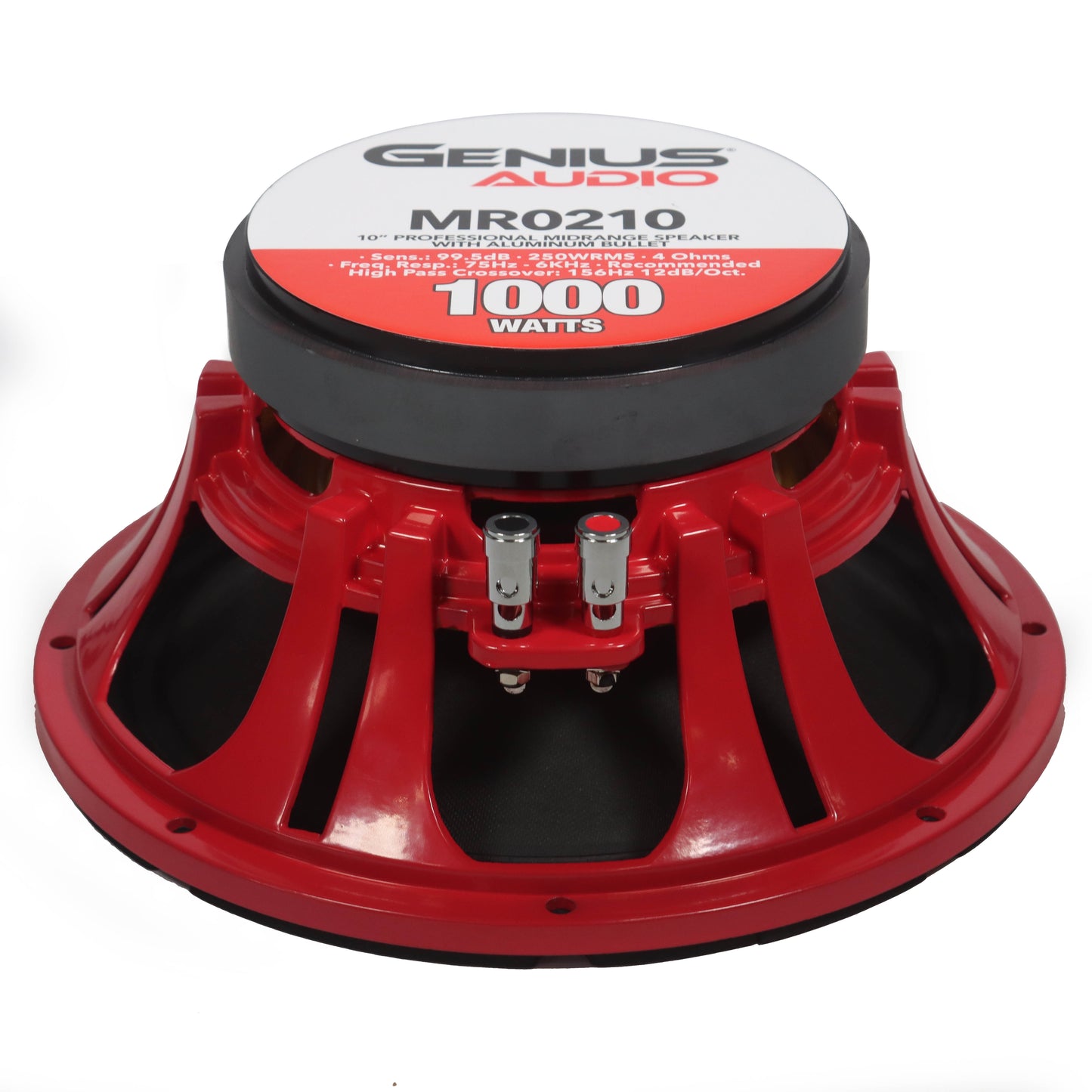 Bocina Genius Audio MR0210 de 10" Medio Rango con Bullet – 250W RMS / 500W MAX