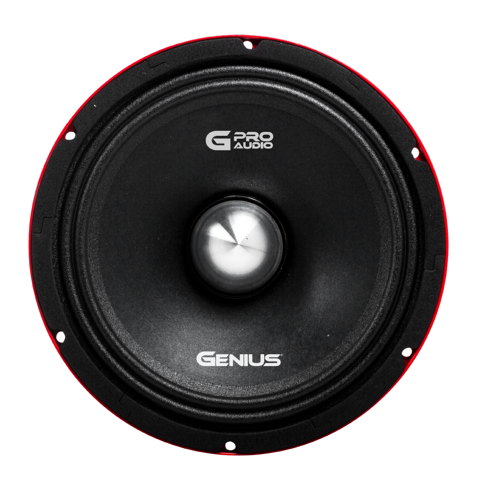 Bocina para Auto de 8” Medio Rango color Rojo con Bullet de Aluminio MR028