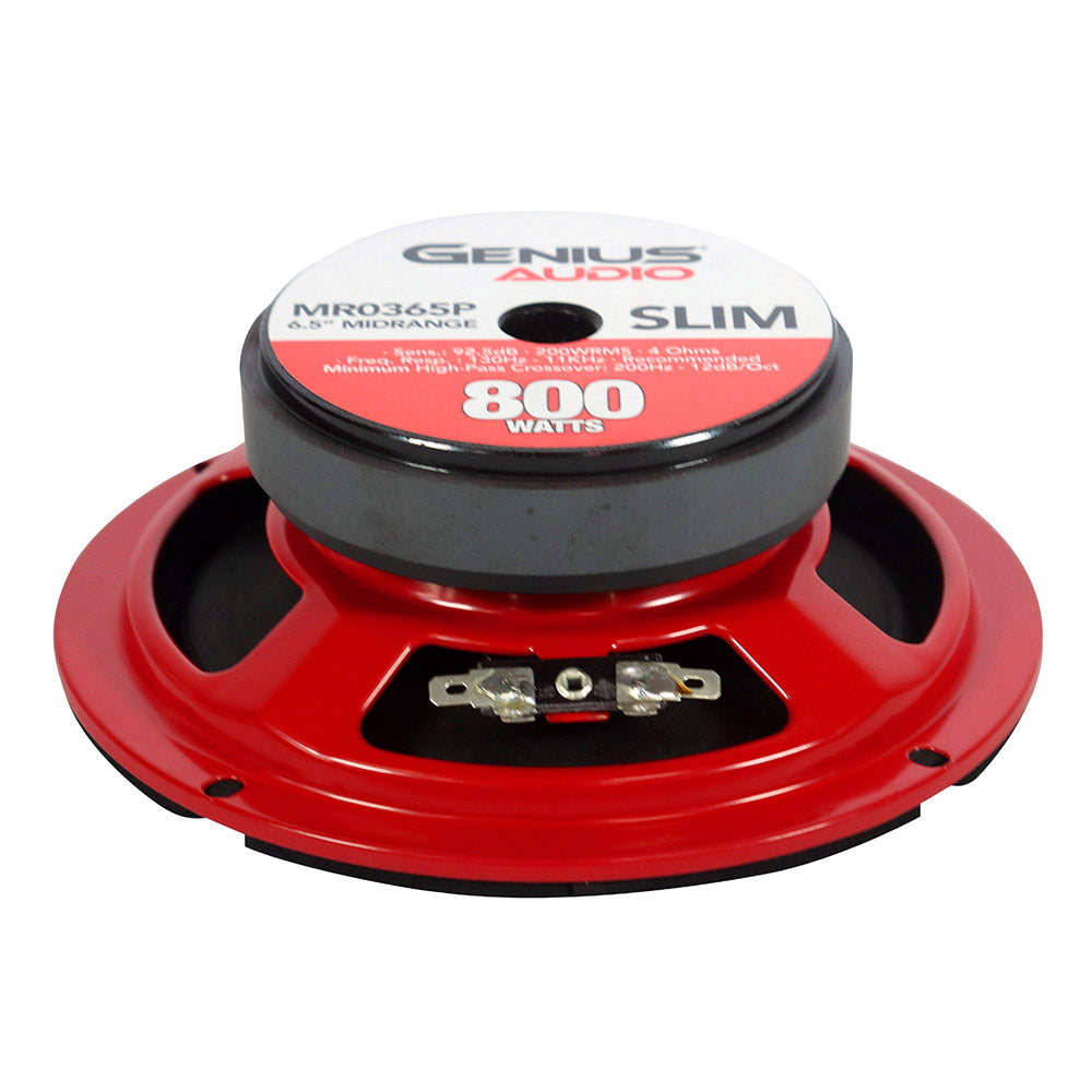 Bocina de Rango Medio Slim MR0365P de 6.5" con 200W RMS - 400W MAX, 92.5dB, Diseño Compacto Genius Audio