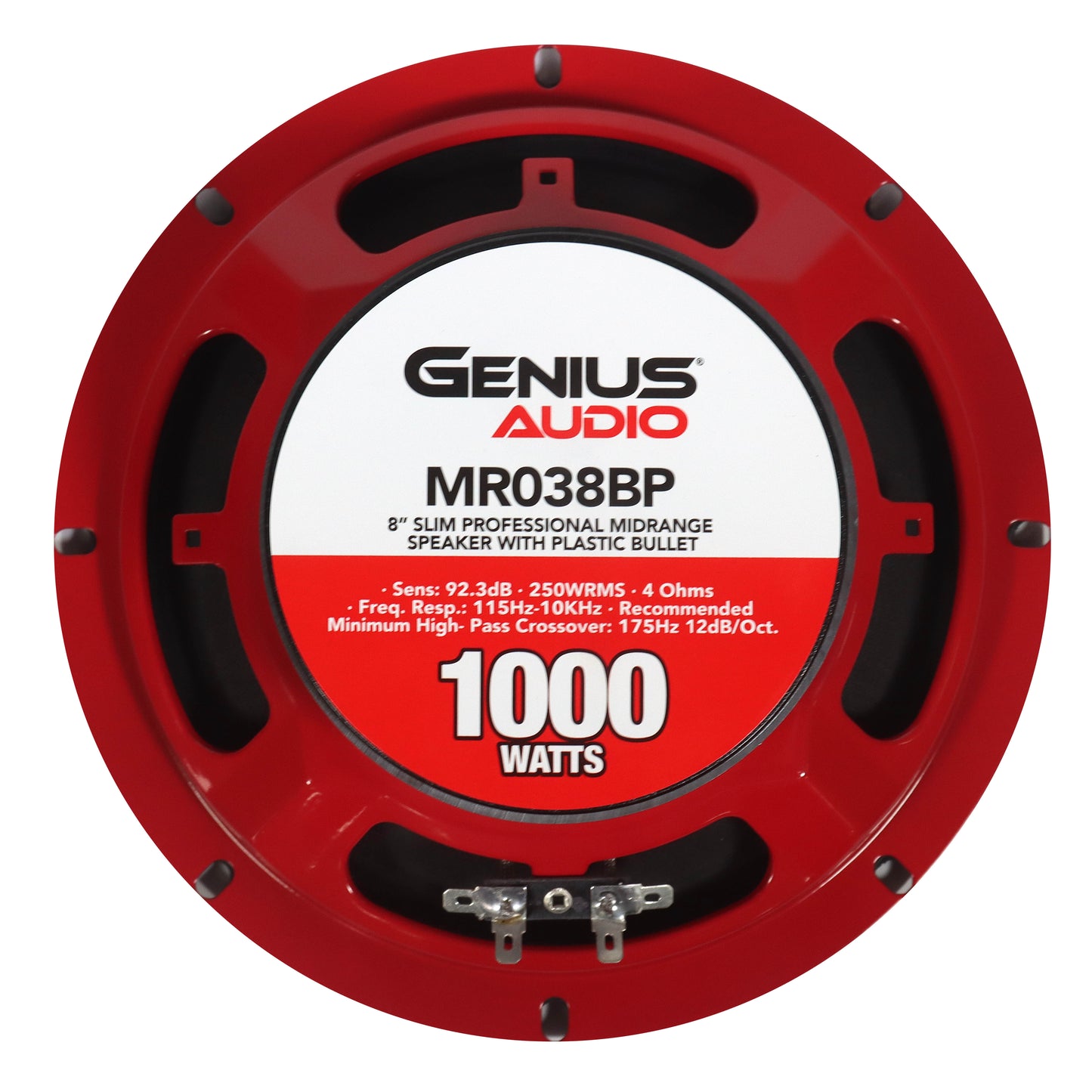 Par de Bocinas de Medios Profesional Delgado MR038BP 8" con Bala para Auto – Genius Audio