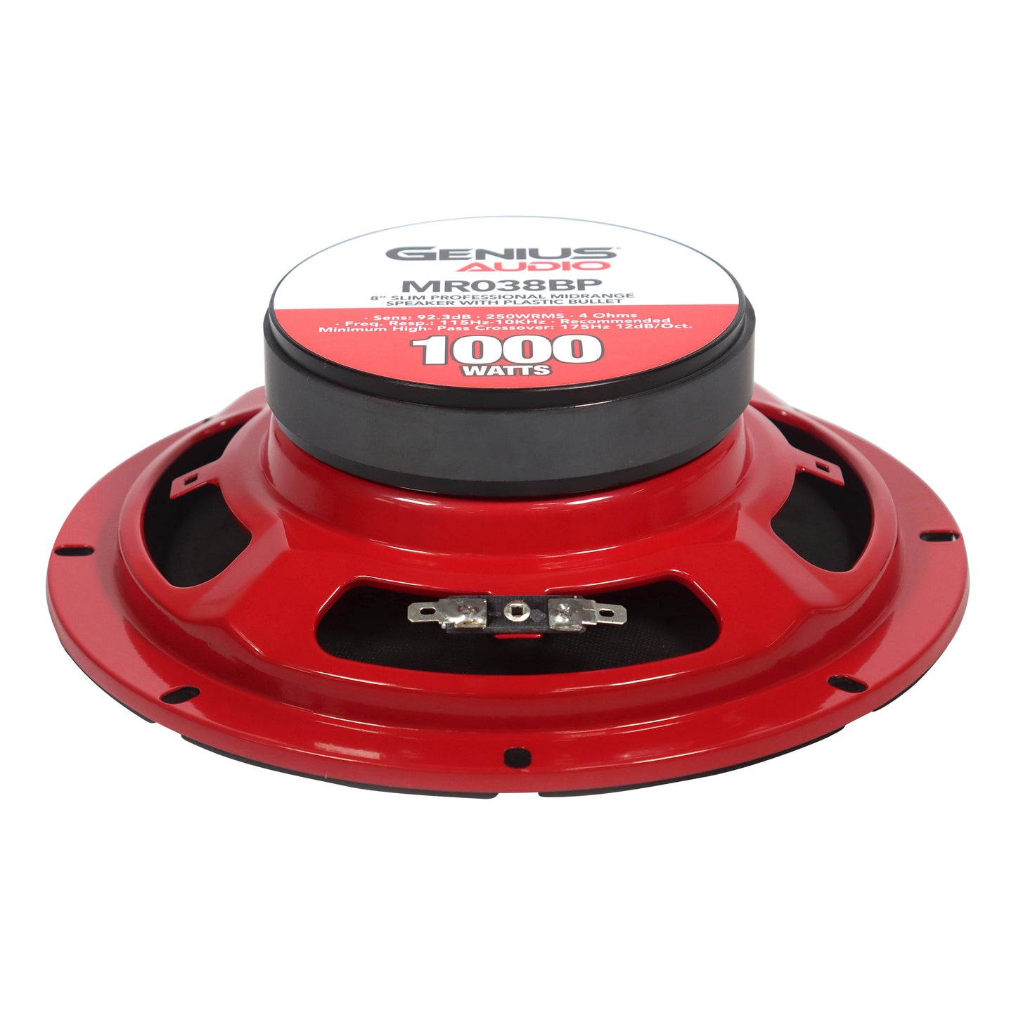 Par de Bocinas de Medios Profesional Delgado MR038BP 8" con Bala para Auto – Genius Audio
