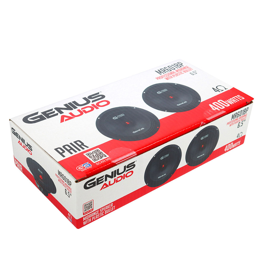 Bocina de Rango Medio Profesional MR601BP Genius Audio de 6.5", 200W MAX, Bobina de 1"