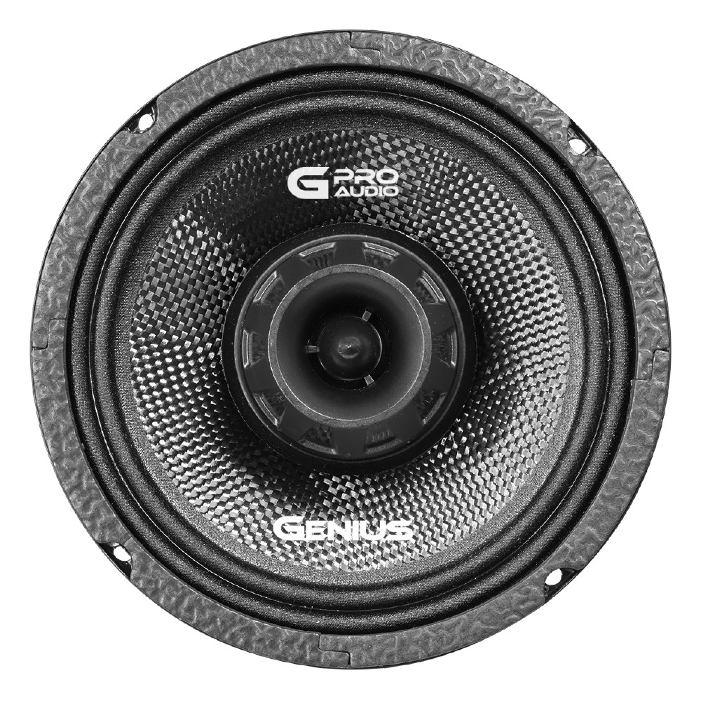 Par de Bocina Coaxial para Carro de 6.5” Genius Audio de 2 Vías Medio Rango y Tweeter con bala integrada de 1” Resistente al Agua