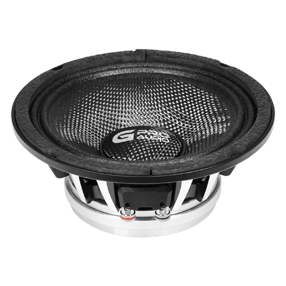 Bocina Para Carro Profesional Medio Rango de 6.5” con Cono de Fribra de Carbono Resistente al Agua