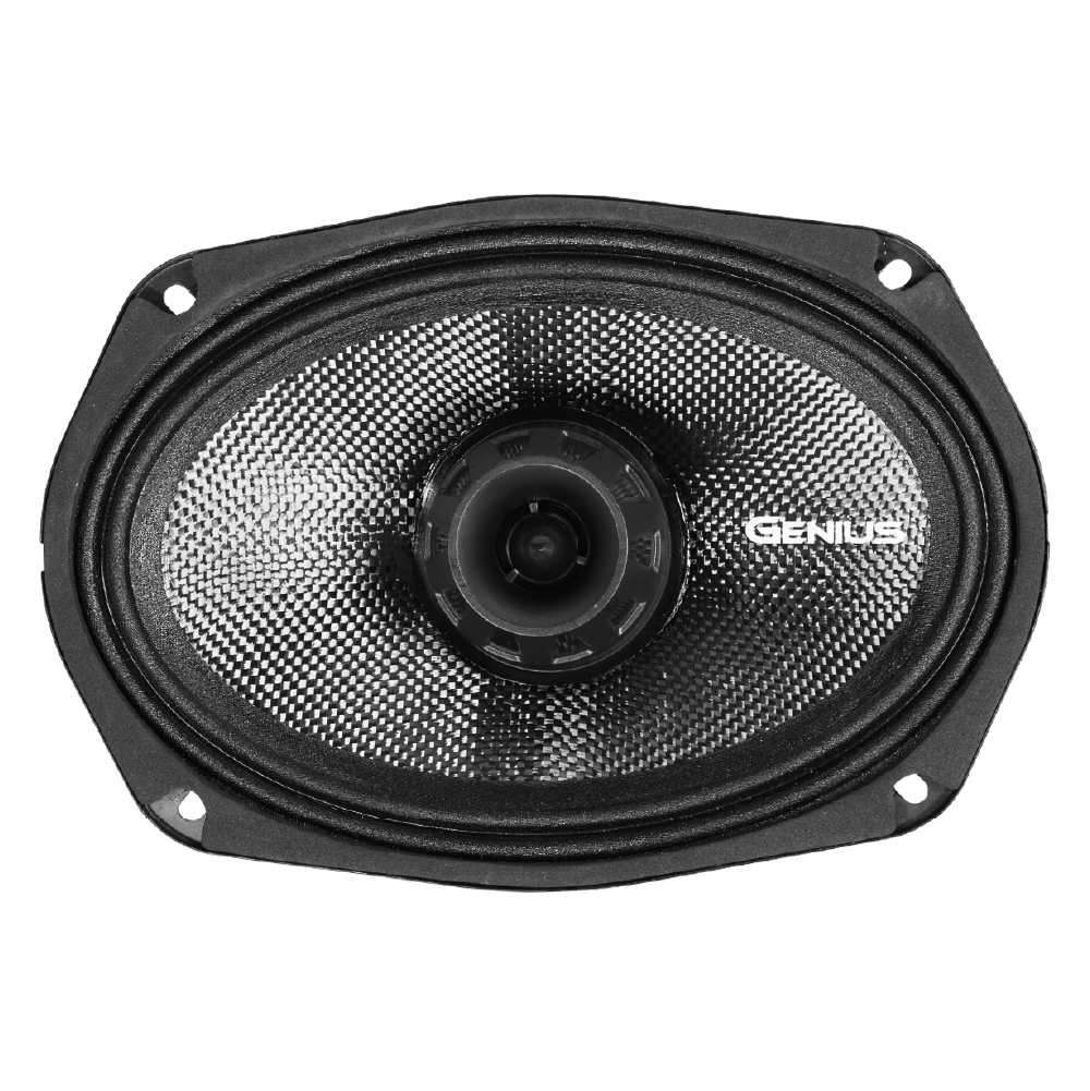 Par de Bocinas para Carro Coaxial 6x9” de 2 Vías con Cono de Fibra de Carbono – Resistente al Agua Genius Audio