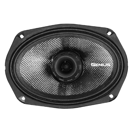 Par de Bocinas para Carro Coaxial 6x9” de 2 Vías con Cono de Fibra de Carbono – Resistente al Agua Genius Audio