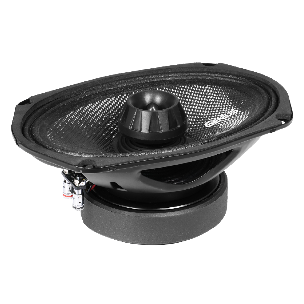 Par de Bocinas para Carro Coaxial 6x9” de 2 Vías con Cono de Fibra de Carbono – Resistente al Agua Genius Audio