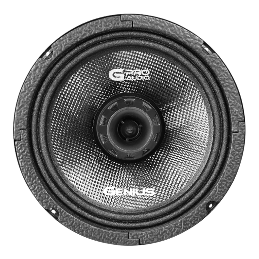 Par de Bocinas para Carro MRC8.2BP Coaxial 8” de 2 Vías con Cono de Fibra de Carbono Resistente al agua Genius Audio