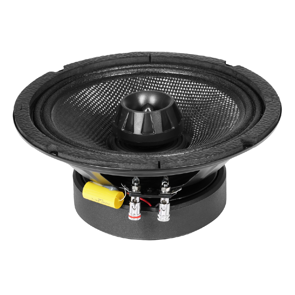 Par de Bocinas para Carro MRC8.2BP Coaxial 8” de 2 Vías con Cono de Fibra de Carbono Resistente al agua Genius Audio