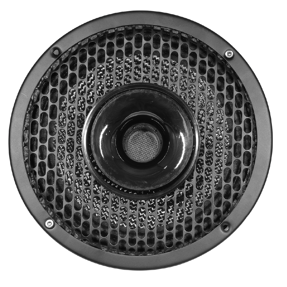 Par de Altavoz MRH8.2CP Híbrido Profesional Delgado de 8” con Fibra de Carbono Resistente al Agua y Bocina de Driver de Comprensión de 1”