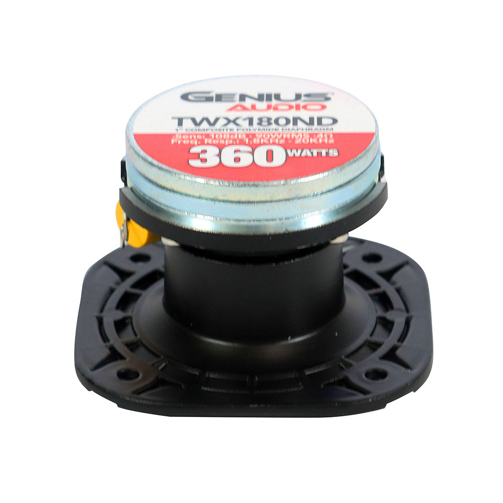 Bocina Tweeter Profesional Compacto de Neodimio de Genius Audio TWX180ND Alta Compresión con Bobina de 1” y 180W MAX