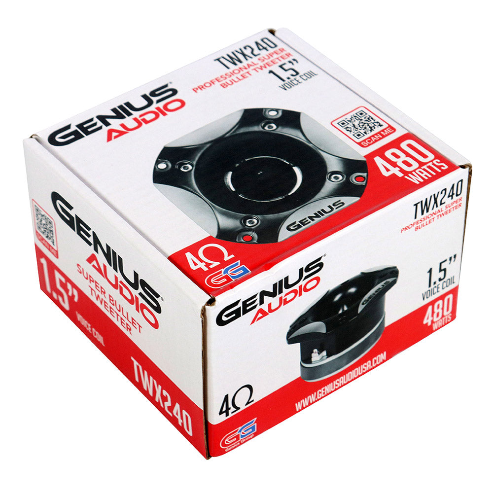 Bocina Tweeter de 4" de Alto Rendimiento con Bobina de 1.5", 120W RMS y Diafragma de Aluminio Genius Audio