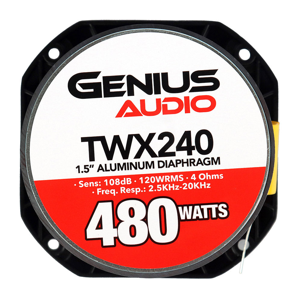 Bocina Tweeter de 4" de Alto Rendimiento con Bobina de 1.5", 120W RMS y Diafragma de Aluminio Genius Audio