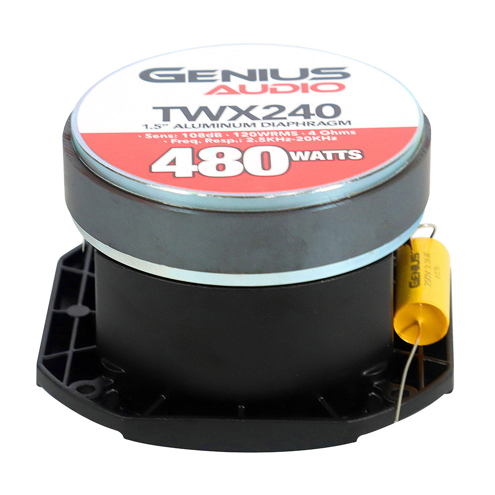 Bocina Tweeter de 4" de Alto Rendimiento con Bobina de 1.5", 120W RMS y Diafragma de Aluminio Genius Audio