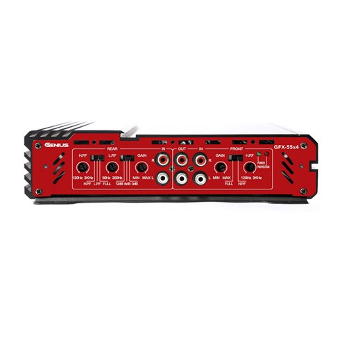 AMPLIFICADOR CLASE A/B SERIE FOX 4 CANALES  1200 W MAX/ 55 WRMS X 4 CH ESTABLE 2 OHM ESTEREO